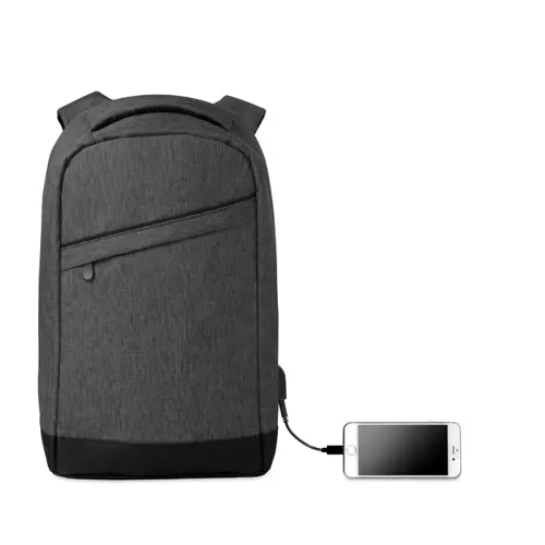 Zaino antifurto porta pc da 13'' in poliestere 600D con schienale rinforzato e cavo di ricarica USB