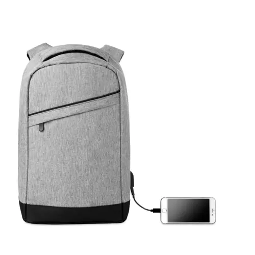 Zaino antifurto porta pc da 13'' in poliestere 600D con schienale rinforzato e cavo di ricarica USB