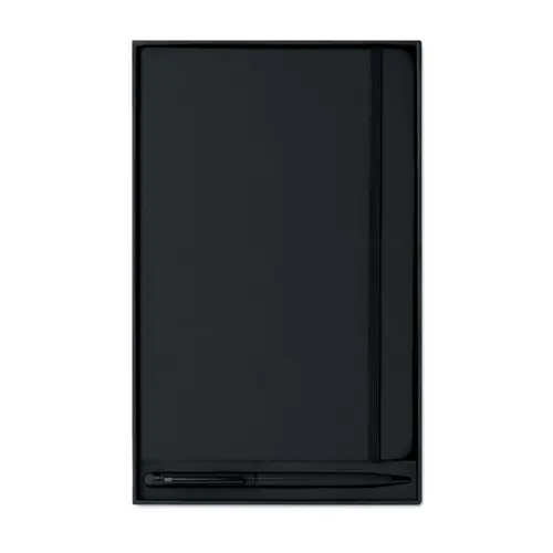 Set block notes A5 72 fogli a righe con penna sfera stilo touch screen refill blu cinturino e nastro abbinato