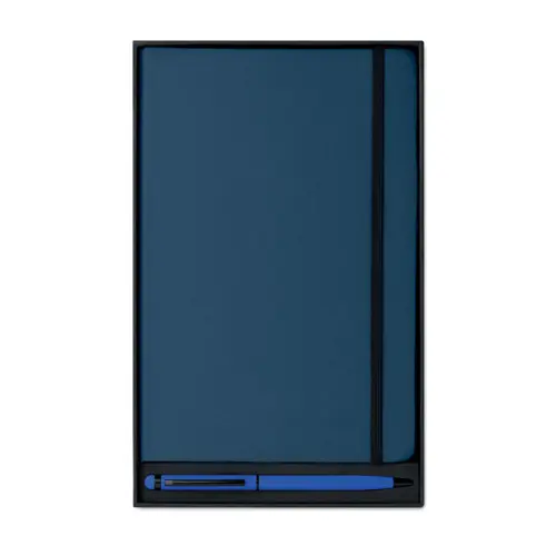 Set block notes A5 72 fogli a righe con penna sfera stilo touch screen refill blu cinturino e nastro abbinato