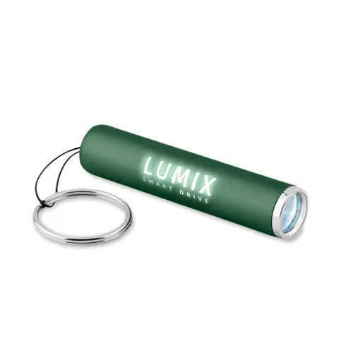 Torcia a LED in plastica con anello portachiavi e illuminazione del logo