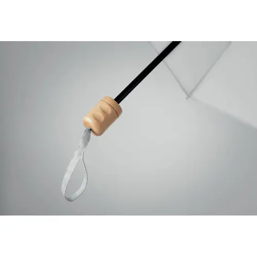 Ombrello pieghevole in RPET con manico in legno e custodia abbinata ø990x510mm