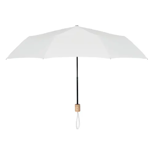 Ombrello pieghevole in RPET con manico in legno e custodia abbinata ø990x510mm