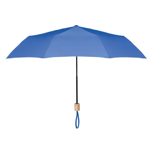 Ombrello pieghevole in RPET con manico in legno e custodia abbinata ø990x510mm
