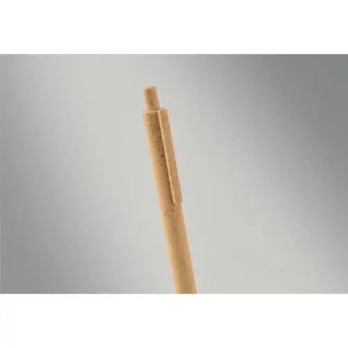 Penna a sfera in paglia di grano e ABS con meccanismo a scatto e refill blu