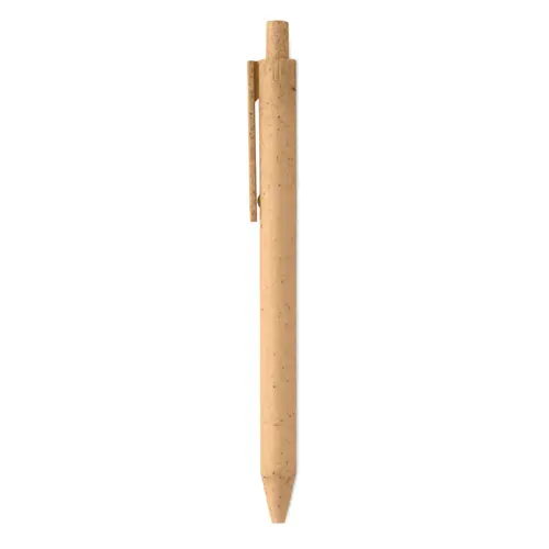Penna a sfera in paglia di grano e ABS con meccanismo a scatto e refill blu