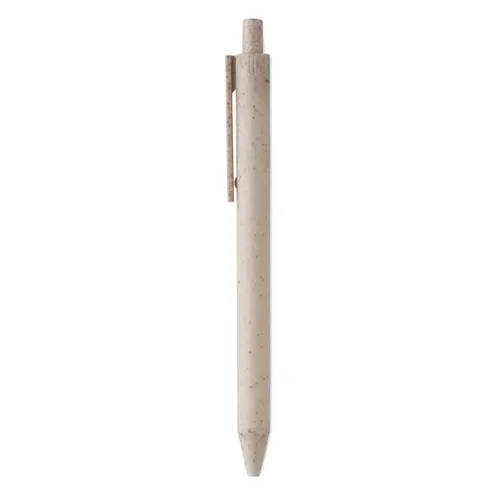 Penna a sfera in paglia di grano e ABS con meccanismo a scatto e refill blu