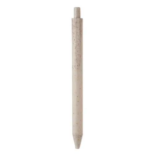Penna a sfera in paglia di grano e ABS con meccanismo a scatto e refill blu