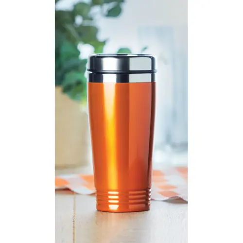Bicchiere in acciaio inossidabile a doppio strato con coperchio in plastica antigoccia 400ml