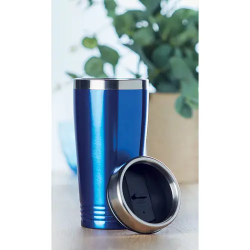 Bicchiere in acciaio inossidabile a doppio strato con coperchio in plastica antigoccia 400ml