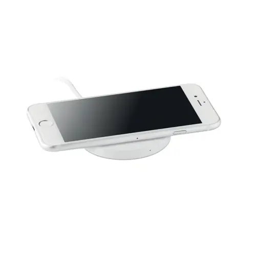 Caricatore wireless di colore bianco e compatto da 5W