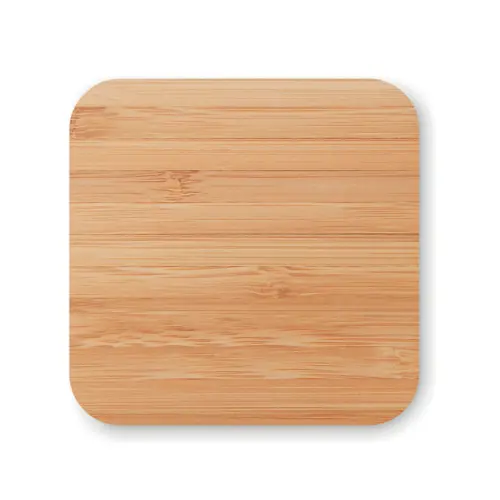 Caricatore wireless in bambù con due porte USB da 5W