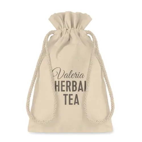 Sacca Piccola in colore naturale con chiusura a coulisse da 105gr 14X22cm