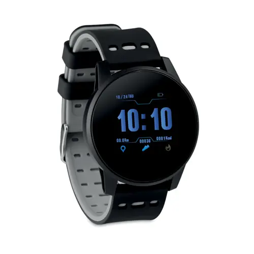 Smart watch sportivo con cinturino in silicone e impermeabile con funzioni sport
