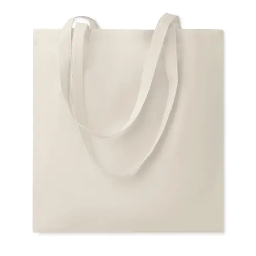 Shopper in cotone con manici lunghi in colore naturale da 180gr 38X42CM