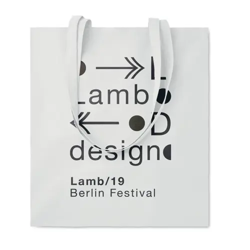 Shopper in cotone con manici lunghi in colori assortiti 180gr 38x42cm