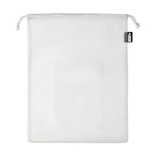 Sacca a rete in RPET trasparente con chiusura a coulisse 30x40cm