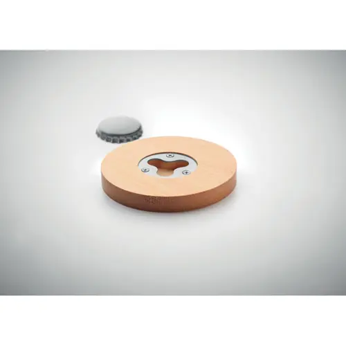 Apribottiglie e sottobicchiere rotondo in bambù