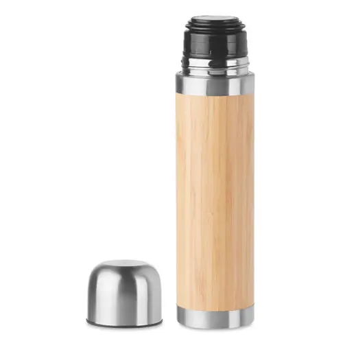 Thermos doppio strato in acciaio inossidabile con rivestimento in bambù 400ml