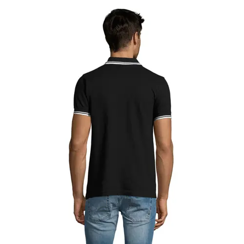 Maglietta polo da uomo colori assortiti a maniche corte taglio aderente 100% cotone pettinato 200g