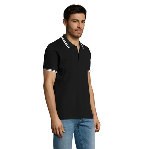Maglietta polo da uomo colori assortiti a maniche corte taglio aderente 100% cotone pettinato 200g