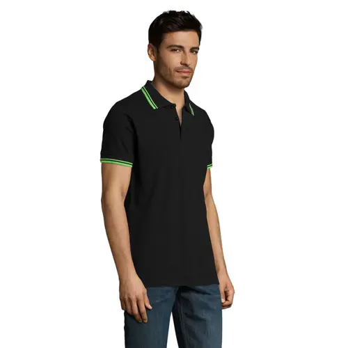 Maglietta polo da uomo colori assortiti a maniche corte taglio aderente 100% cotone pettinato 200g