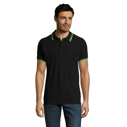 Maglietta polo da uomo colori assortiti a maniche corte taglio aderente 100% cotone pettinato 200g
