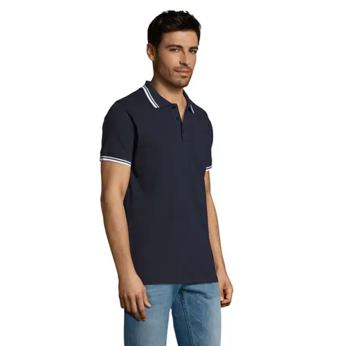 Maglietta polo da uomo colori assortiti a maniche corte taglio aderente 100% cotone pettinato 200g