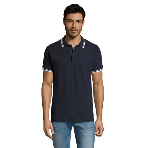 Maglietta polo da uomo colori assortiti a maniche corte taglio aderente 100% cotone pettinato 200g