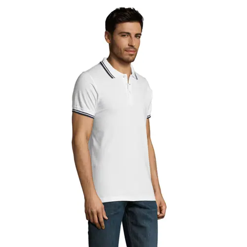 Maglietta polo da uomo colori assortiti a maniche corte taglio aderente 100% cotone pettinato 200g