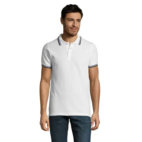 Maglietta polo da uomo colori assortiti a maniche corte taglio aderente 100% cotone pettinato 200g