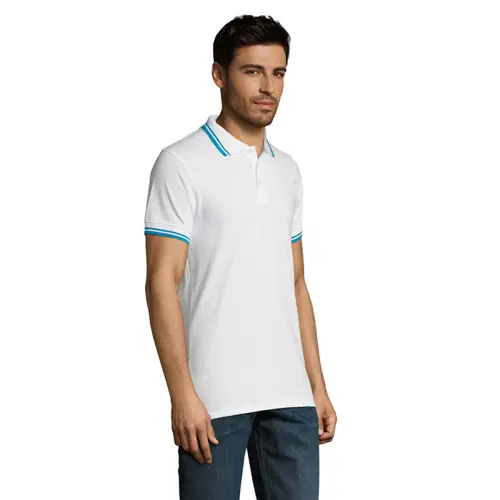 Maglietta polo da uomo colori assortiti a maniche corte taglio aderente 100% cotone pettinato 200g
