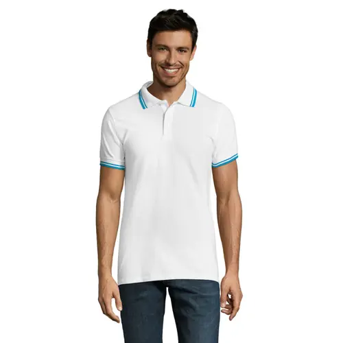 Maglietta polo da uomo colori assortiti a maniche corte taglio aderente 100% cotone pettinato 200g