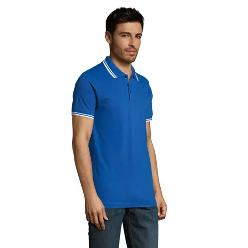 Maglietta polo da uomo colori assortiti a maniche corte taglio aderente 100% cotone pettinato 200g