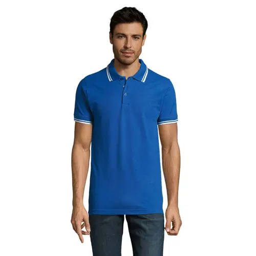 Maglietta polo da uomo colori assortiti a maniche corte taglio aderente 100% cotone pettinato 200g