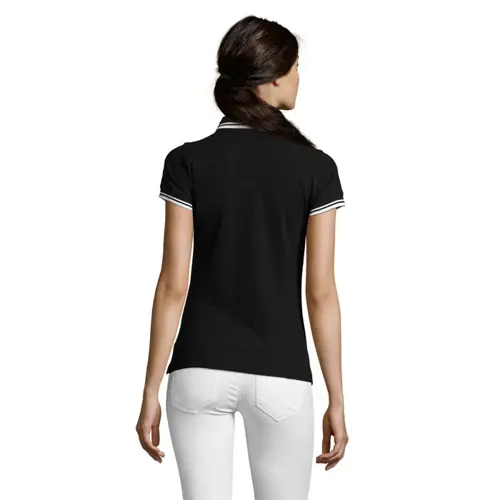 Maglietta polo da donna colori assortiti a maniche corte taglio aderente 100% cotone pettinato 200g