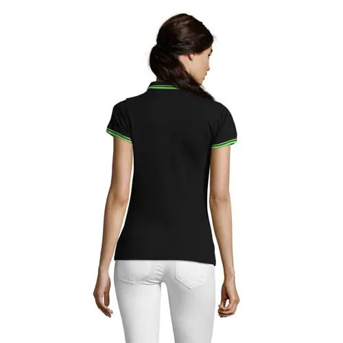Maglietta polo da donna colori assortiti a maniche corte taglio aderente 100% cotone pettinato 200g