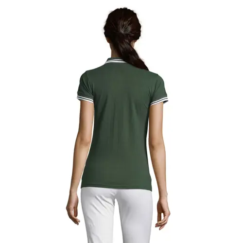 Maglietta polo da donna colori assortiti a maniche corte taglio aderente 100% cotone pettinato 200g