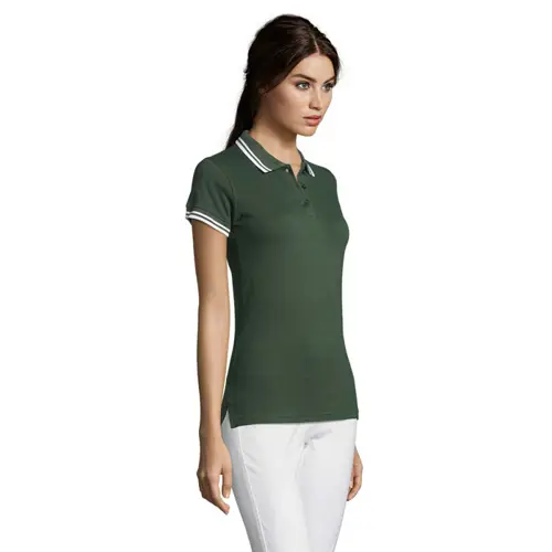 Maglietta polo da donna colori assortiti a maniche corte taglio aderente 100% cotone pettinato 200g