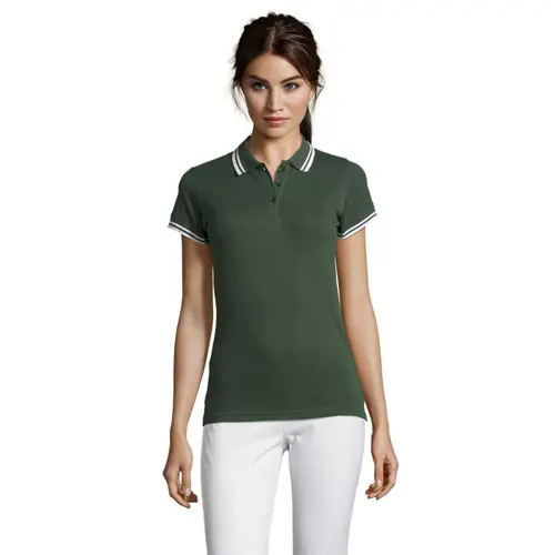 Maglietta polo da donna colori assortiti a maniche corte taglio aderente 100% cotone pettinato 200g