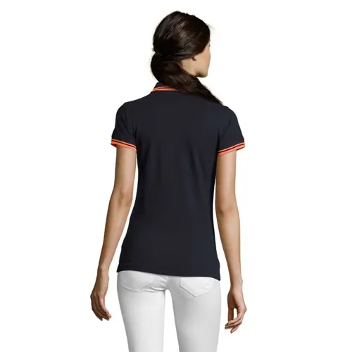 Maglietta polo da donna colori assortiti a maniche corte taglio aderente 100% cotone pettinato 200g