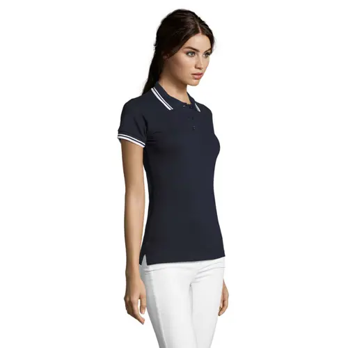 Maglietta polo da donna colori assortiti a maniche corte taglio aderente 100% cotone pettinato 200g