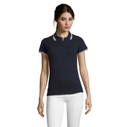 Maglietta polo da donna colori assortiti a maniche corte taglio aderente 100% cotone pettinato 200g