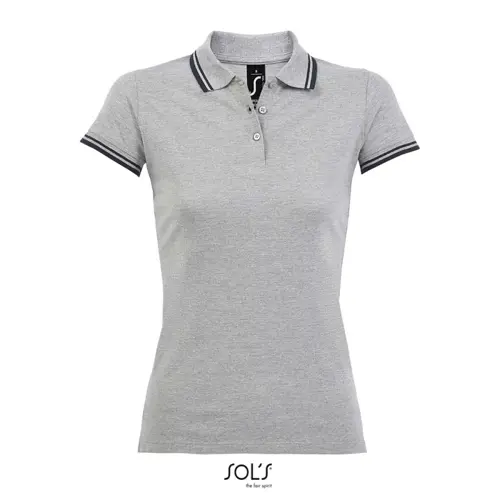 Maglietta polo da donna colori assortiti a maniche corte taglio aderente 100% cotone pettinato 200g