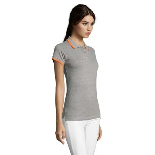 Maglietta polo da donna colori assortiti a maniche corte taglio aderente 100% cotone pettinato 200g