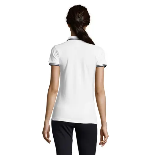 Maglietta polo da donna colori assortiti a maniche corte taglio aderente 100% cotone pettinato 200g