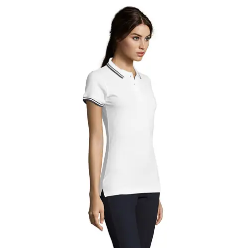 Maglietta polo da donna colori assortiti a maniche corte taglio aderente 100% cotone pettinato 200g