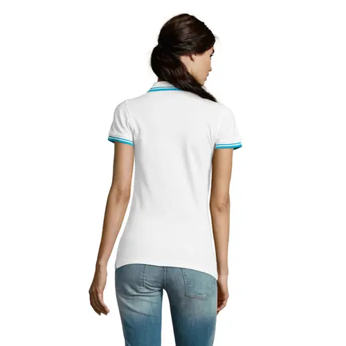 Maglietta polo da donna colori assortiti a maniche corte taglio aderente 100% cotone pettinato 200g