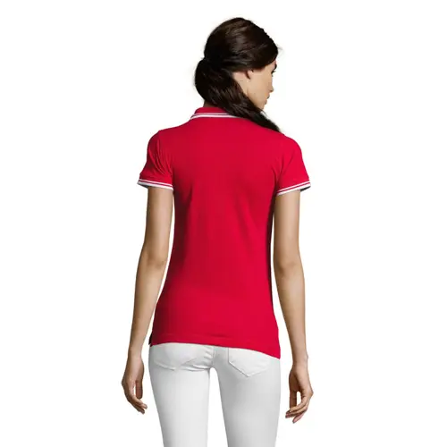Maglietta polo da donna colori assortiti a maniche corte taglio aderente 100% cotone pettinato 200g