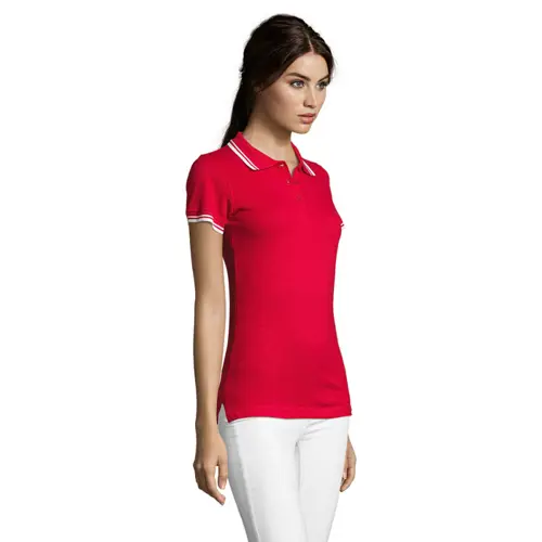 Maglietta polo da donna colori assortiti a maniche corte taglio aderente 100% cotone pettinato 200g